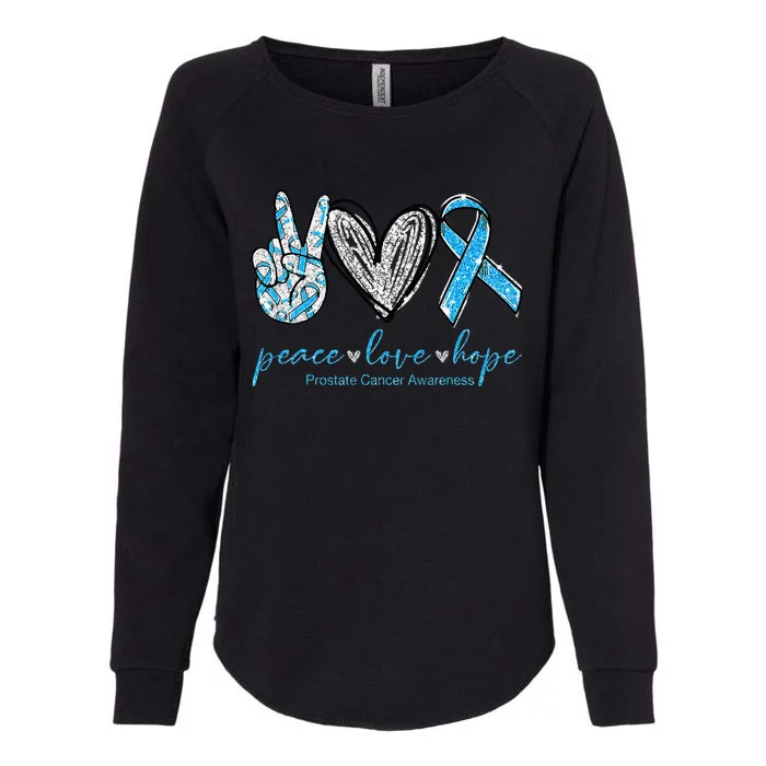 Funny Peace Love Prostate Cancer Awareness Gift Womens California Wash Sweatshirt