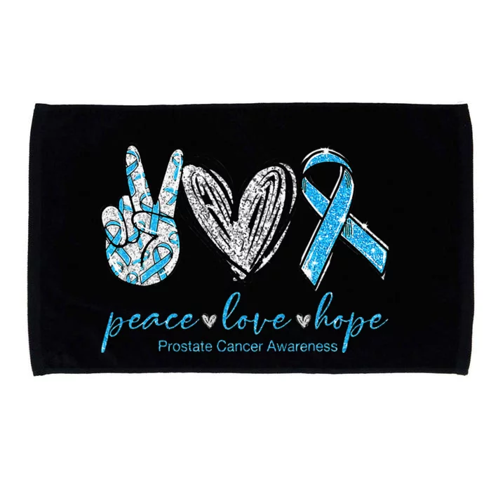 Funny Peace Love Prostate Cancer Awareness Gift Microfiber Hand Towel