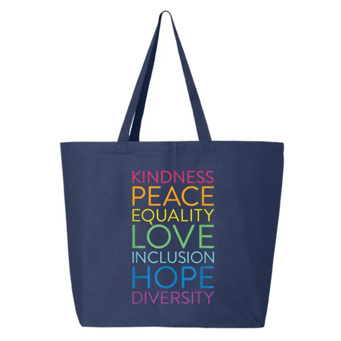 Funny Peace Love Inclusion Equality Diversity Human Rights Gift 25L Jumbo Tote