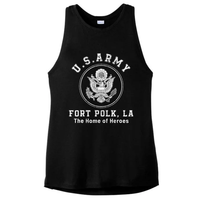 Fort Polk Louisiana Tigerland Ladies Tri-Blend Wicking Tank