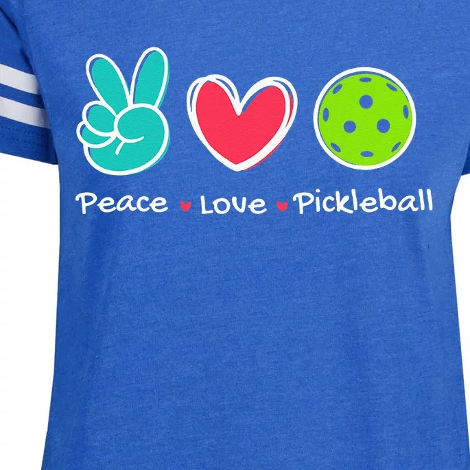 Funny Peace Love Pickleball Court Play Loves Pickleball Enza Ladies Jersey Football T-Shirt