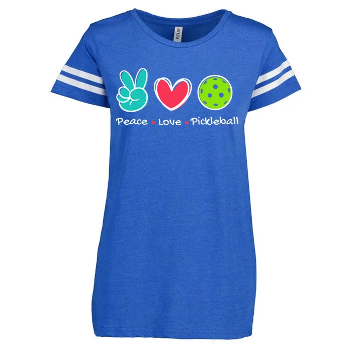 Funny Peace Love Pickleball Court Play Loves Pickleball Enza Ladies Jersey Football T-Shirt