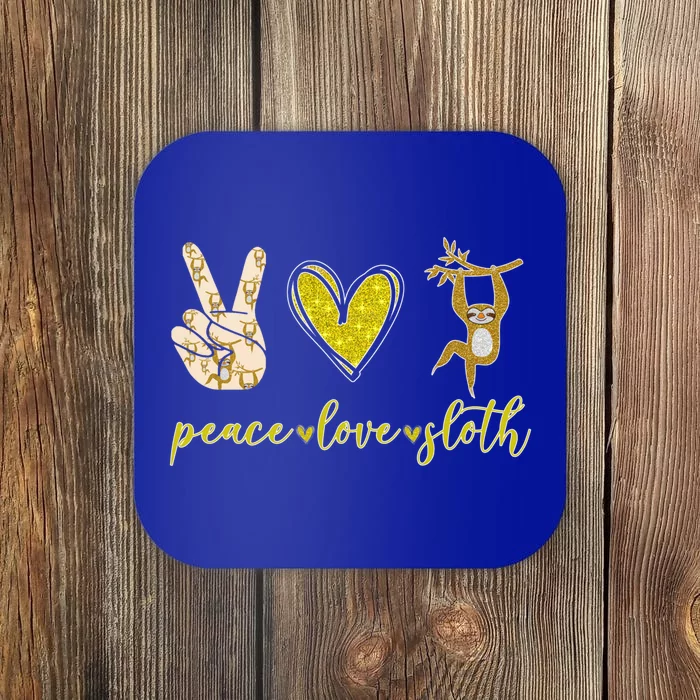 Funny Peace Love Sloth Gift Coaster