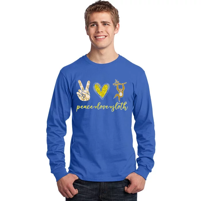 Funny Peace Love Sloth Gift Tall Long Sleeve T-Shirt