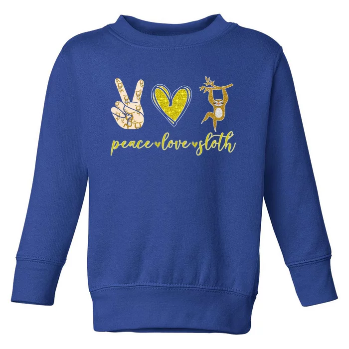 Funny Peace Love Sloth Gift Toddler Sweatshirt