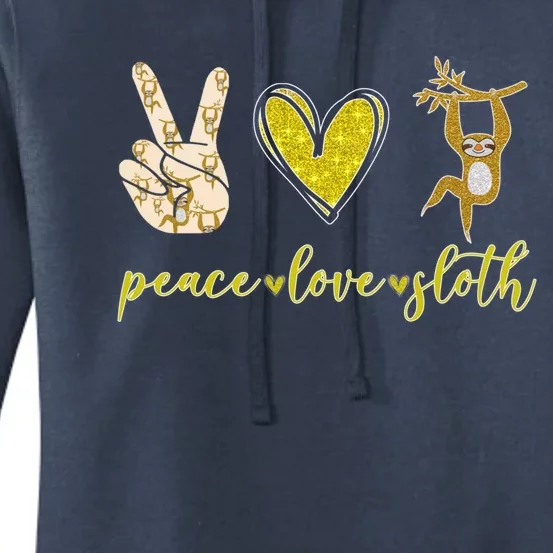 Funny Peace Love Sloth Gift Women's Pullover Hoodie