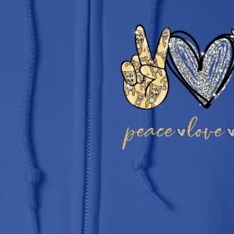 Funny Peace Love Sloth Gift Full Zip Hoodie