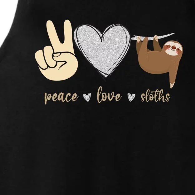 Funny Peace Love Sloths Unisex Gift Gift Ladies Tri-Blend Wicking Tank