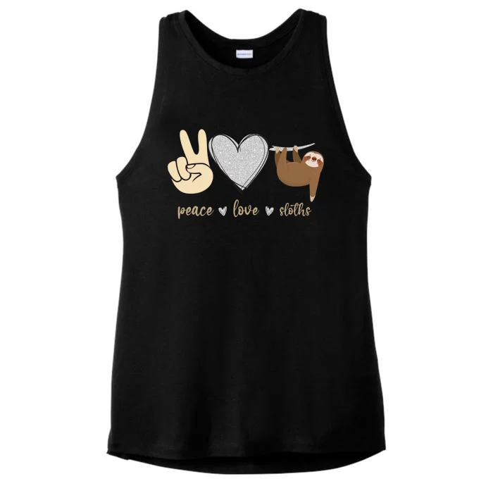 Funny Peace Love Sloths Unisex Gift Gift Ladies Tri-Blend Wicking Tank