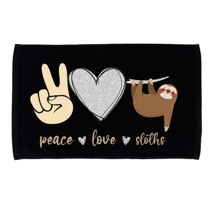 Funny Peace Love Sloths Unisex Gift Gift Microfiber Hand Towel