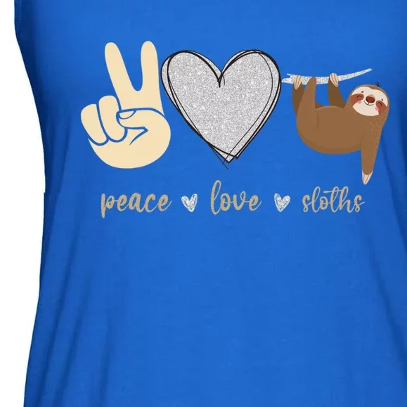 Funny Peace Love Sloths Unisex Gift Gift Ladies Essential Flowy Tank