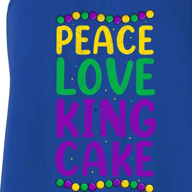 Funny Peace Love King Cake Party Vintage Great Gift Women's Racerback Tank