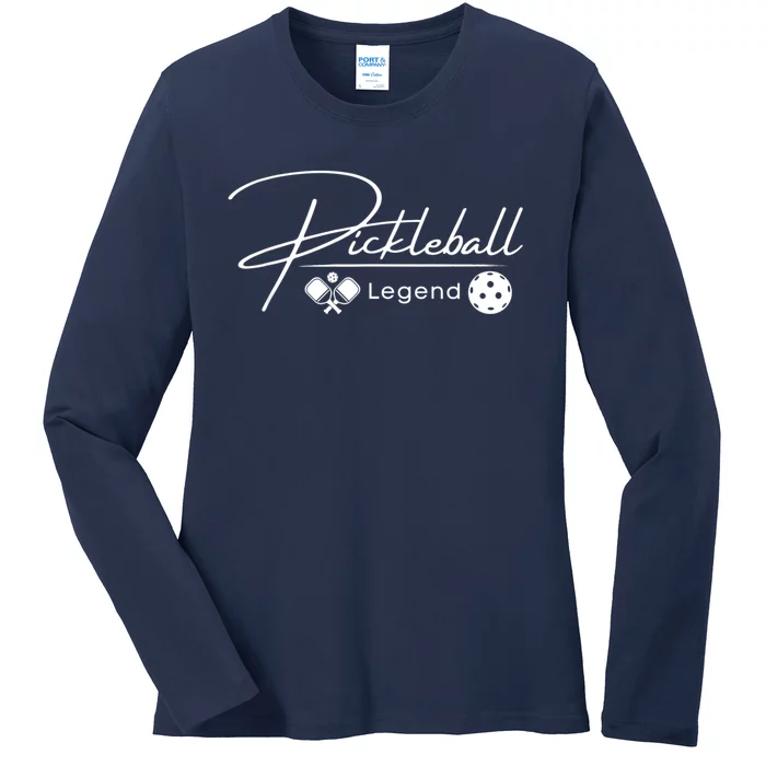 Funny Pickleball Legend Player Ladies Long Sleeve Shirt