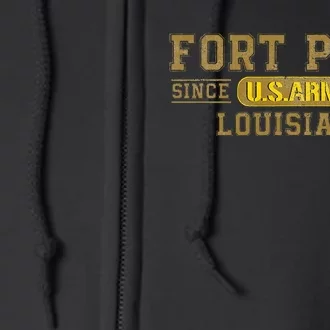 Fort Polk Louisiana Full Zip Hoodie