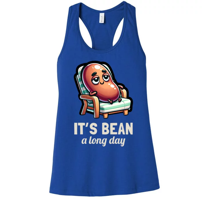 Food Pun Lover ItS Bean A Long Day Funny Graphic Gift Women's Racerback Tank