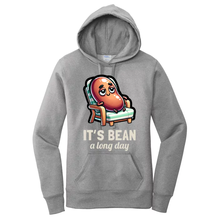 Food Pun Lover ItS Bean A Long Day Funny Graphic Gift Women's Pullover Hoodie