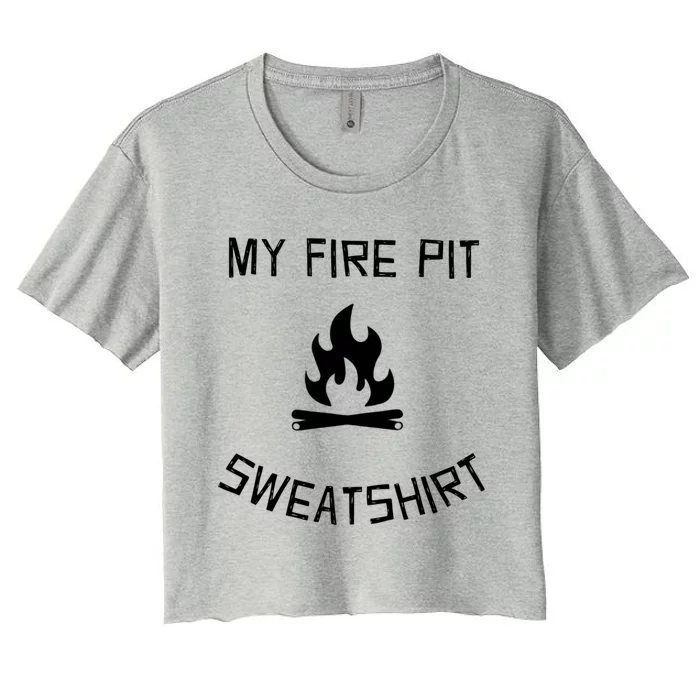 Fire Pit Lake Life Campfire Bonfire Camping Gift Women's Crop Top Tee