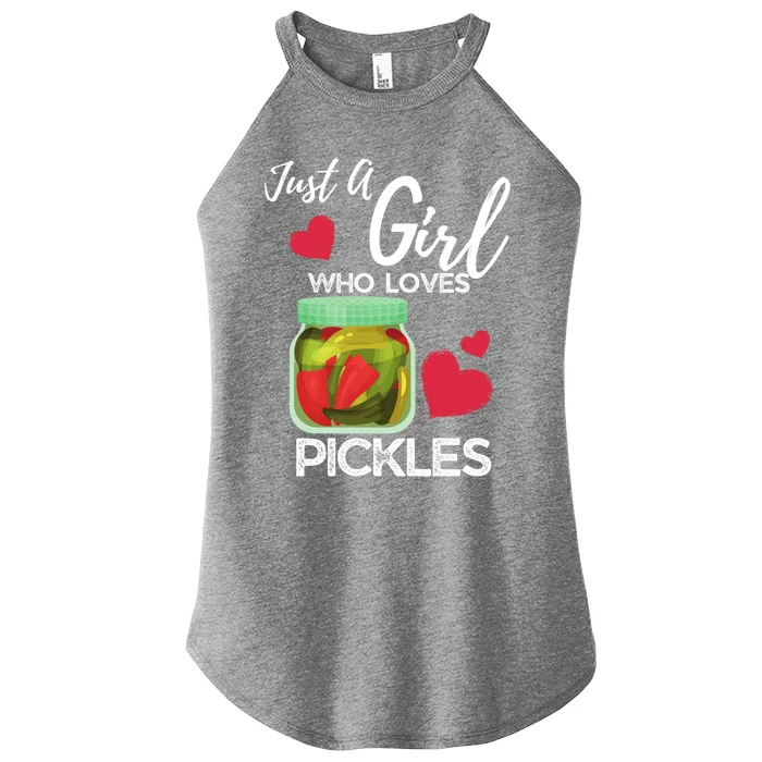 Funny Pickle Lovers Just A Who Loves Pickles Gift Women’s Perfect Tri Rocker Tank