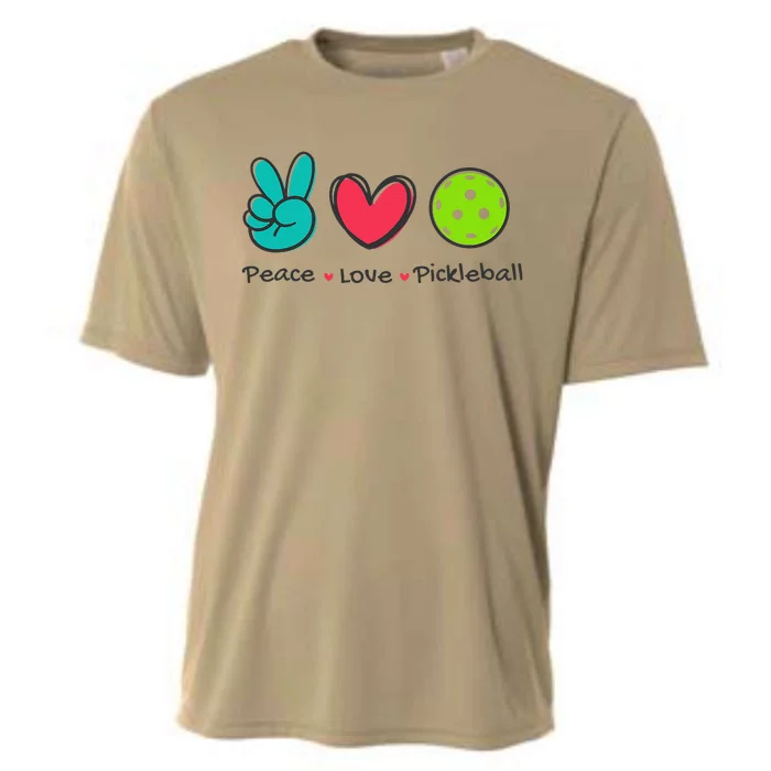 Funny Peace Love Pickleball Court Play Loves Pickleball Cooling Performance Crew T-Shirt