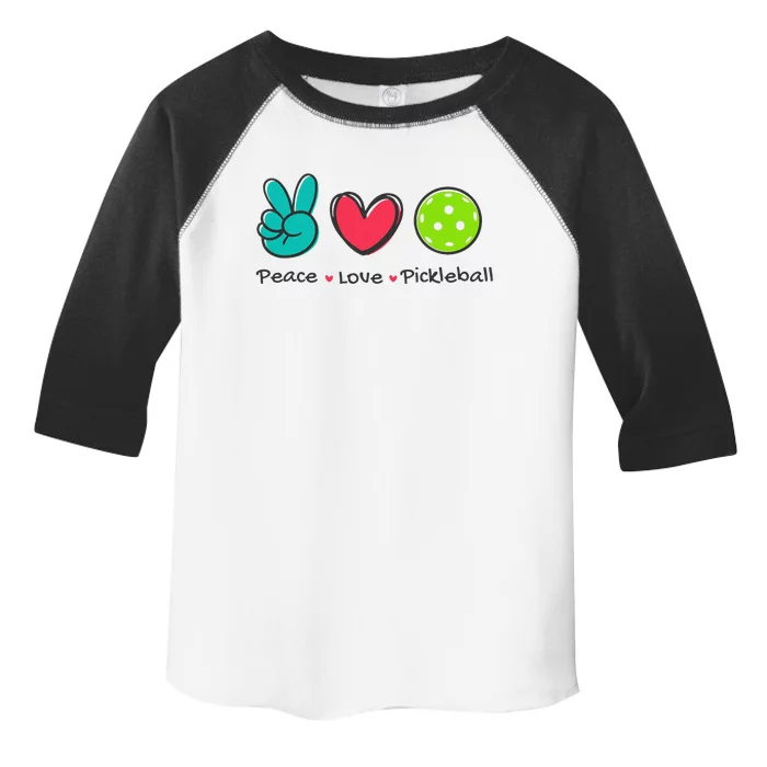 Funny Peace Love Pickleball Court Play Loves Pickleball Toddler Fine Jersey T-Shirt