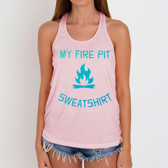 Fire Pit Lake Life Campfire Bonfire Camping Gift Women's Knotted Racerback Tank