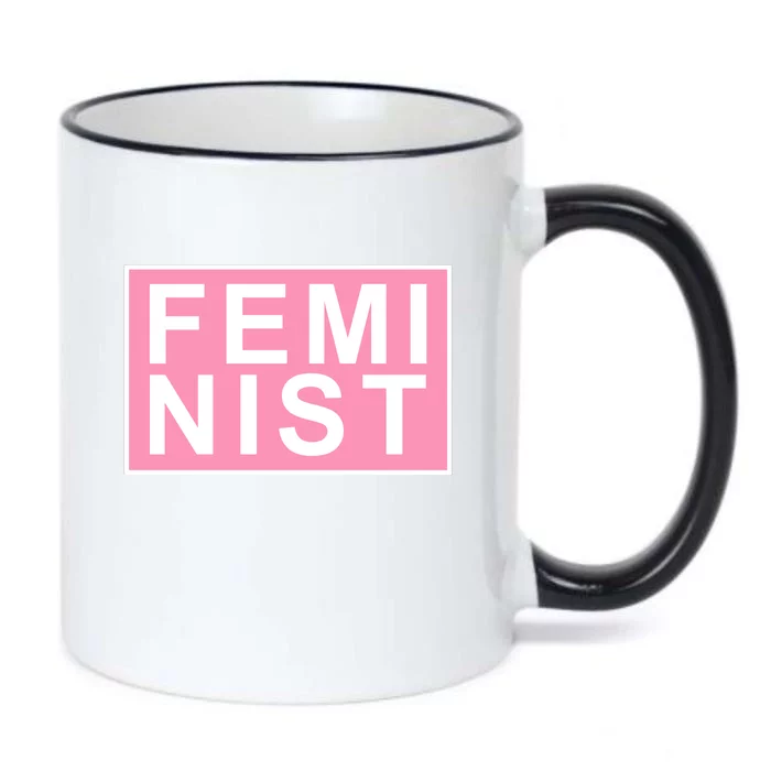 Feminist Pink Logo Black Color Changing Mug