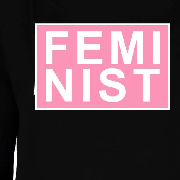 Feminist Pink Logo Womens Funnel Neck Pullover Hood