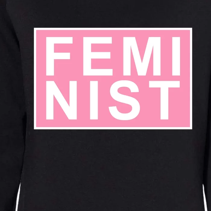 Feminist Pink Logo Womens California Wash Sweatshirt