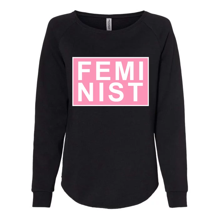 Feminist Pink Logo Womens California Wash Sweatshirt