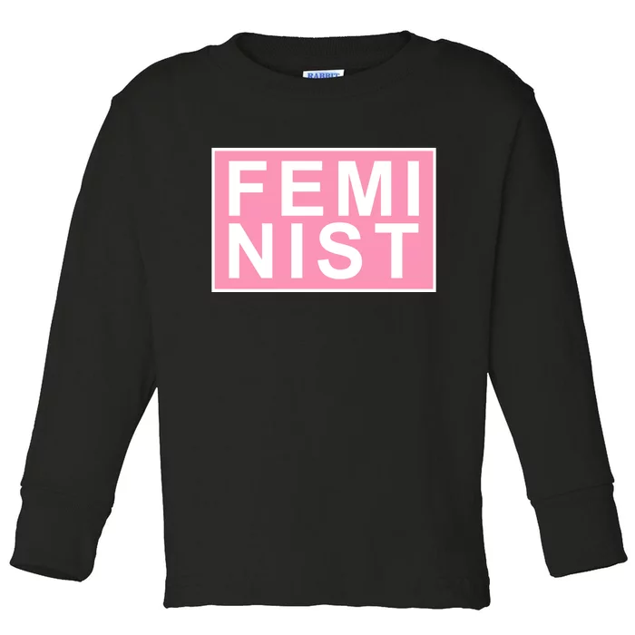 Feminist Pink Logo Toddler Long Sleeve Shirt