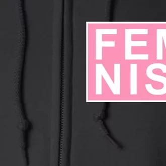 Feminist Pink Logo Full Zip Hoodie