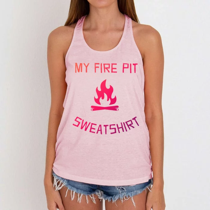 Fire Pit Lake Life Campfire Bonfire Camping Gift Women's Knotted Racerback Tank