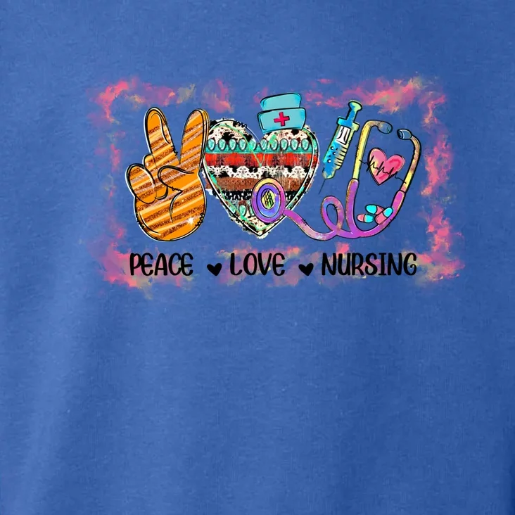 Funny Peace Love Nursing Stethoscope Nurses Day Gift Toddler Hoodie