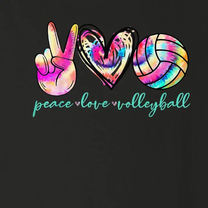 funny Peace Love Volleyball Player Tie Dye Style Toddler Long Sleeve Shirt