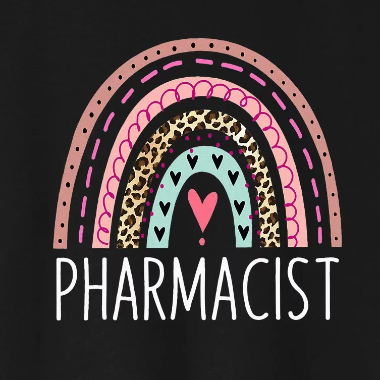 Future Pharmacist Leopard Rainbow Pharmacy Week Appreciation Women's Crop Top Tee