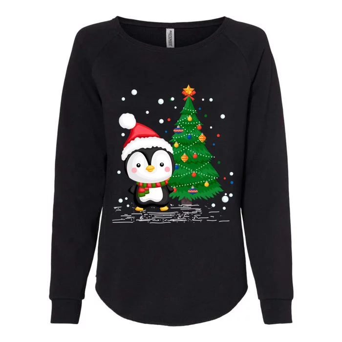 Funny Penguin Lover Gift Santa Hat Penguin Christmas Gift Womens California Wash Sweatshirt