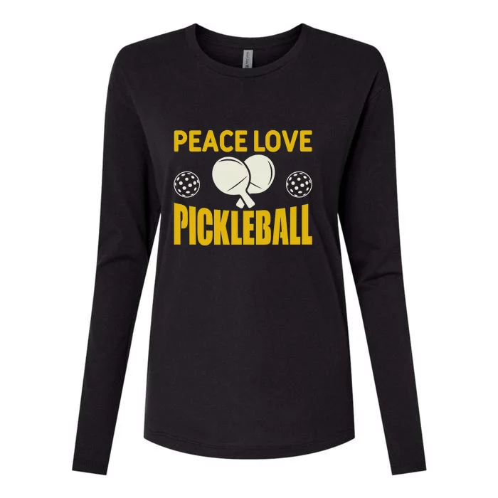 Funny Peace LovePickleball Gift Pickleball Paddles Womens Cotton Relaxed Long Sleeve T-Shirt