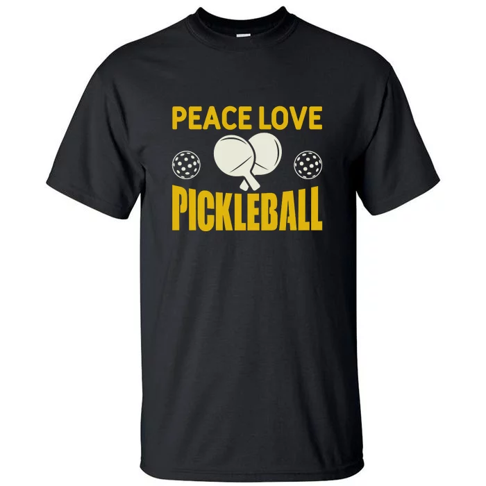 Funny Peace LovePickleball Gift Pickleball Paddles Tall T-Shirt