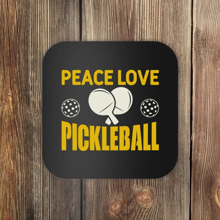 Funny Peace LovePickleball Gift Pickleball Paddles Coaster