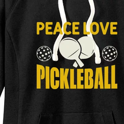 Funny Peace LovePickleball Gift Pickleball Paddles Women's Fleece Hoodie