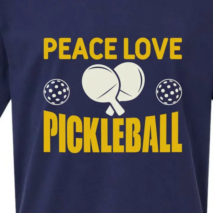 Funny Peace LovePickleball Gift Pickleball Paddles Sueded Cloud Jersey T-Shirt