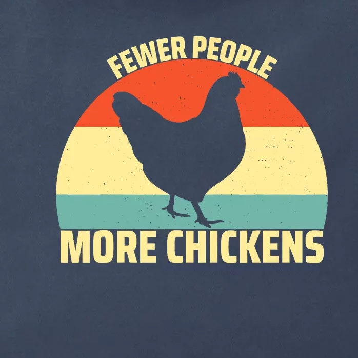 Fewer People More Chickens Funny Humor Chicken Zip Tote Bag