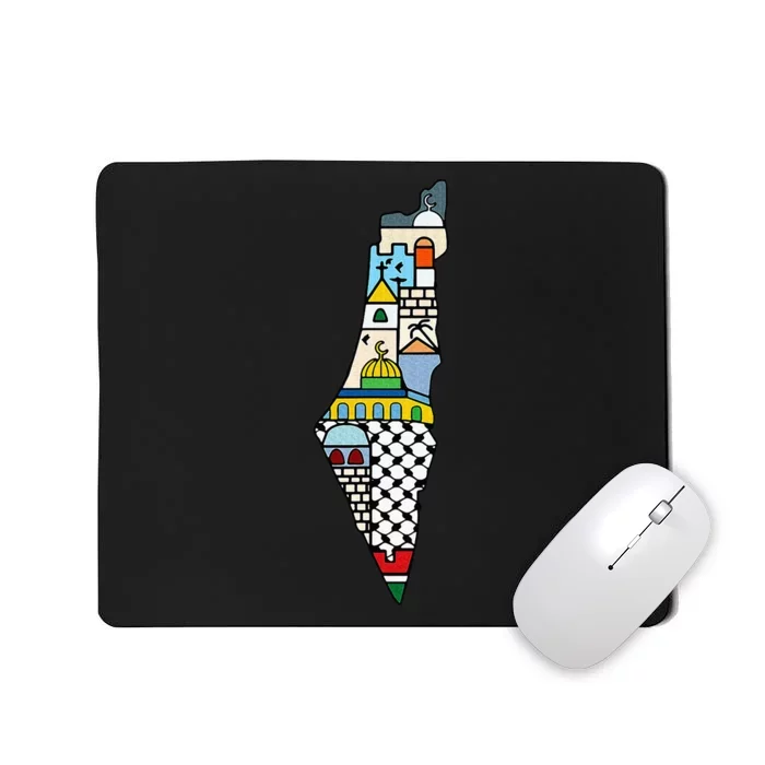 Free Palestine Map Colorful Simple Peace Mousepad