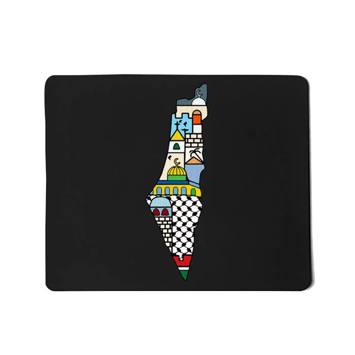 Free Palestine Map Colorful Simple Peace Mousepad