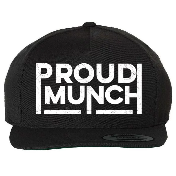 Funny Proud Munch Vintage Logo Cool Gift Wool Snapback Cap