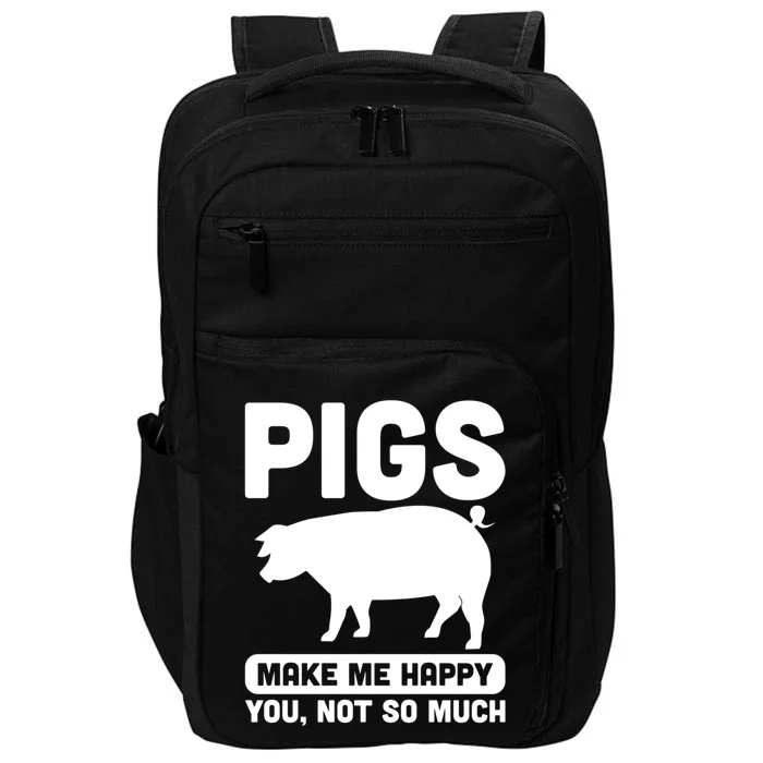 Funny Pigs Make me Happy Design for Pig Farmers Impact Tech Backpack