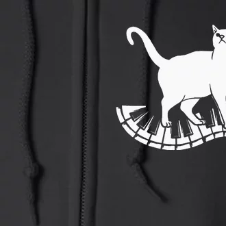 Funny Piano Music Cat Design Cat Piano Lovers Full Zip Hoodie