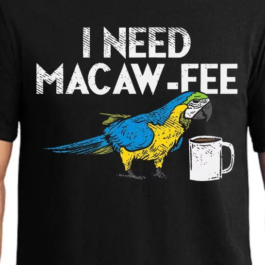 Funny Parrot Macaw And Coffee I Scarlet Macaw Owner Pajama Set