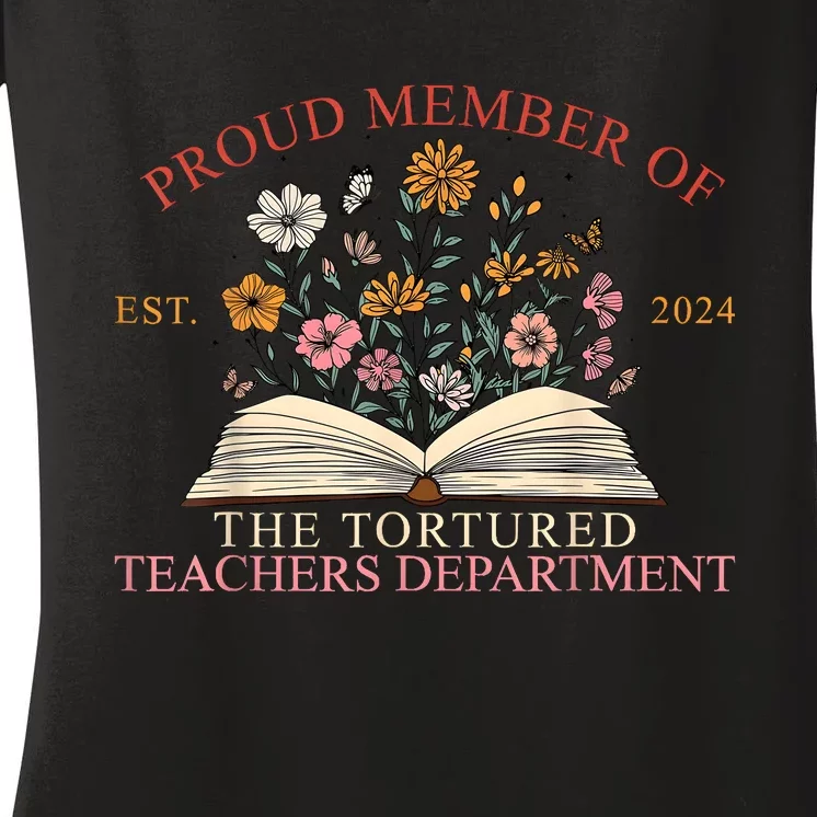 Funny Proud Member Of The Tortured Teachers Department Women's V-Neck T-Shirt