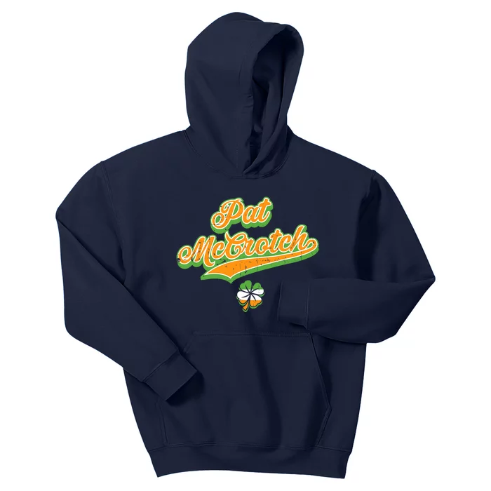 Funny Pat McCrotch St. Patricks Day Shamrock Kids Hoodie